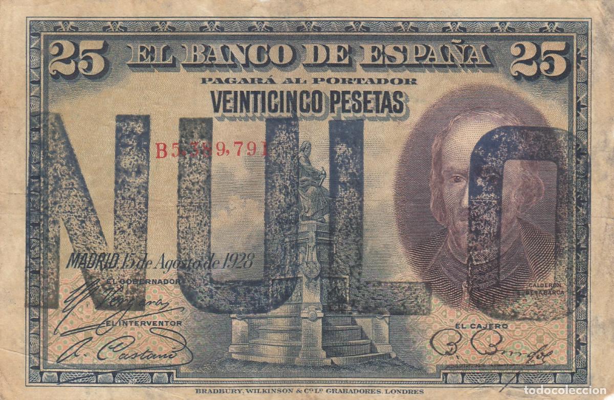 Billetes espa&ntilde;oles: CRBP0040 BILLETE ESPA&Ntilde;A 25 PESETAS 1928 MBC CON NULO RARO
