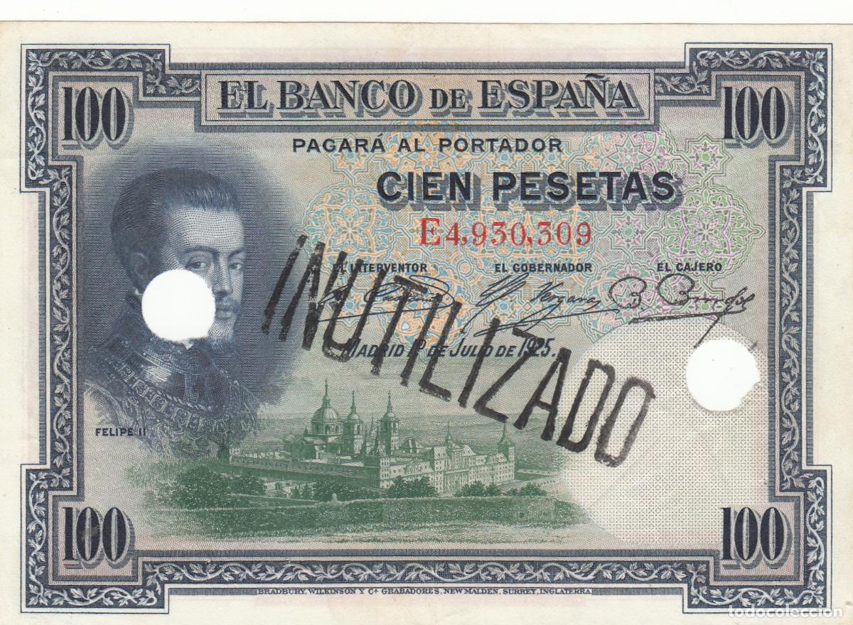 Billetes espa&ntilde;oles: CRBP0042 BILLETE ESPA&Ntilde;A 100 PESETAS 1925 INUTILIZADO Y TROQUEL EBC
