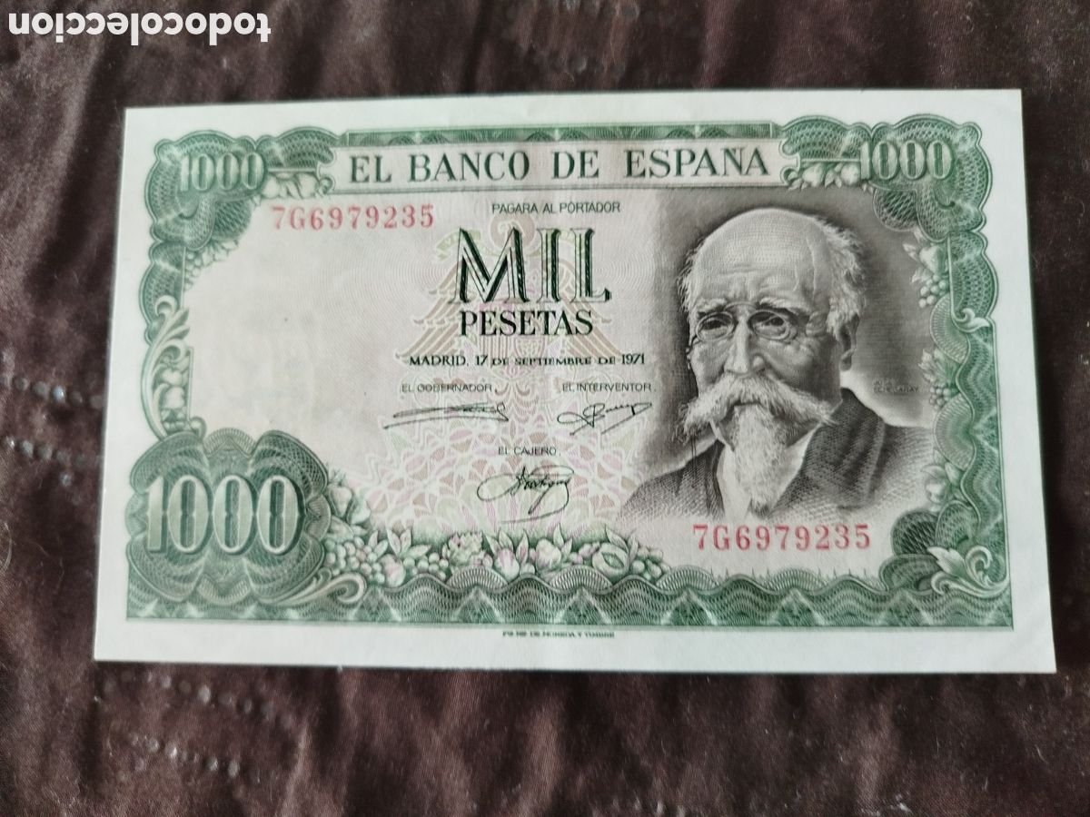 Billetes espa&ntilde;oles: Billete 1000 Pesetas 1971* Jos&eacute; Echegaray