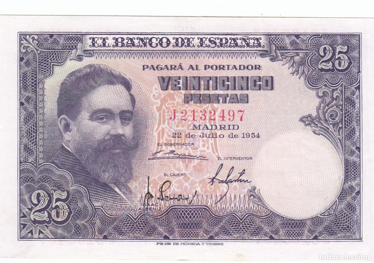 Billetes espa&ntilde;oles: CRBS3403 BILLETE ESPA&Ntilde;A 25 PESETAS 1954 SERIE J SIN CIRCULAR