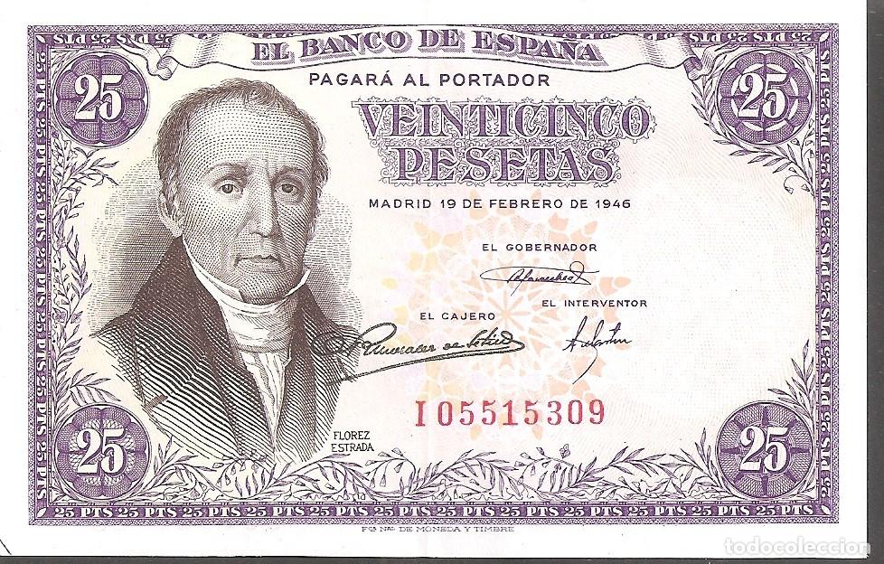 Billetes espa&ntilde;oles: BILLETE ESPA&Ntilde;A 25 PESETAS 1946 EBC+ FLOREZ ESTRADA SERIE I