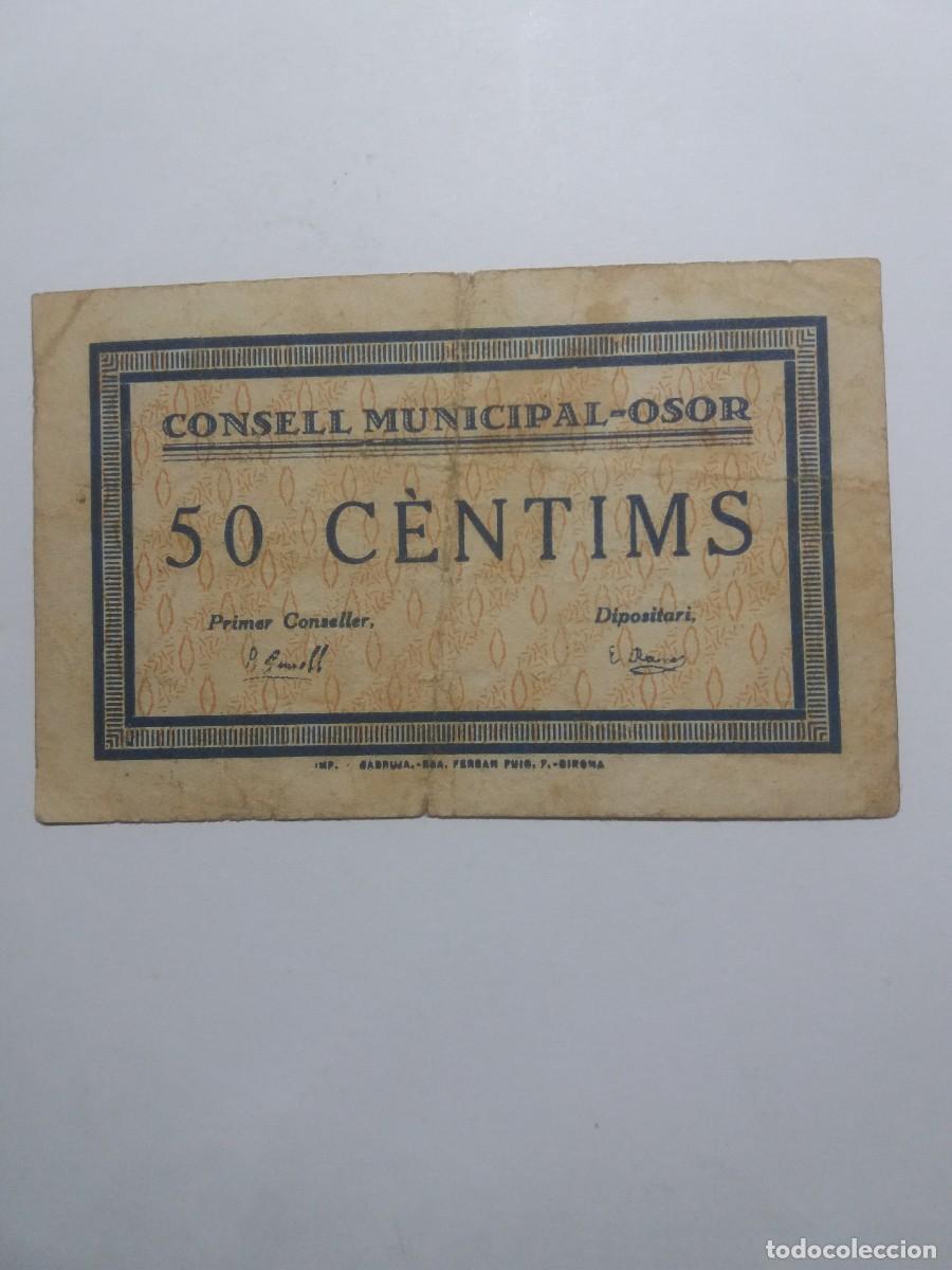 Spanish Banknotes: Billete 50 C&egrave;ntims Consell Municipal OSOR