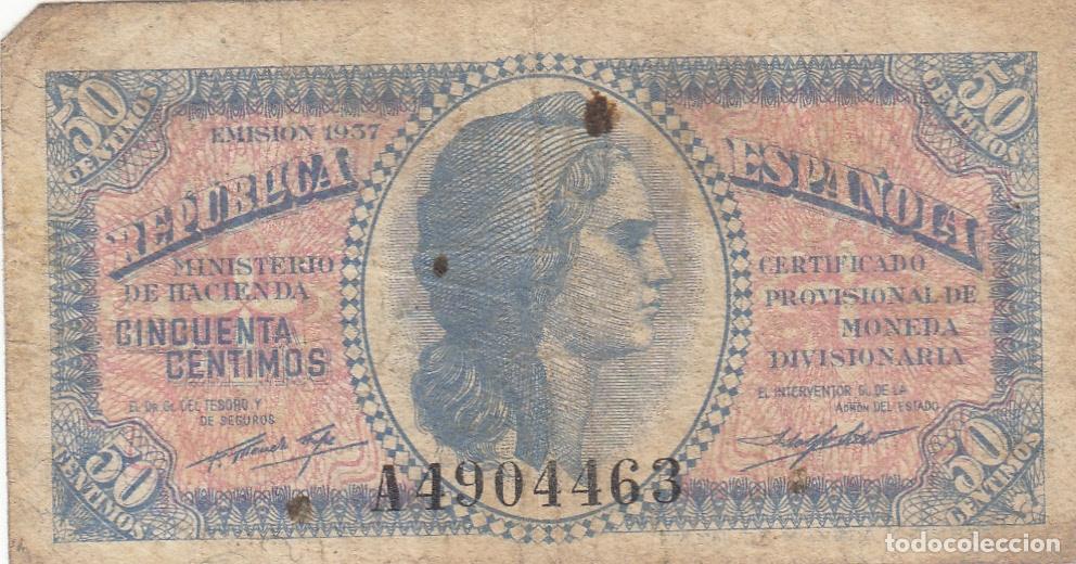 Billetes espa&ntilde;oles: CRBS0007 BILLETE ESPA&Ntilde;A 50 CENTIMOS 1937 BC