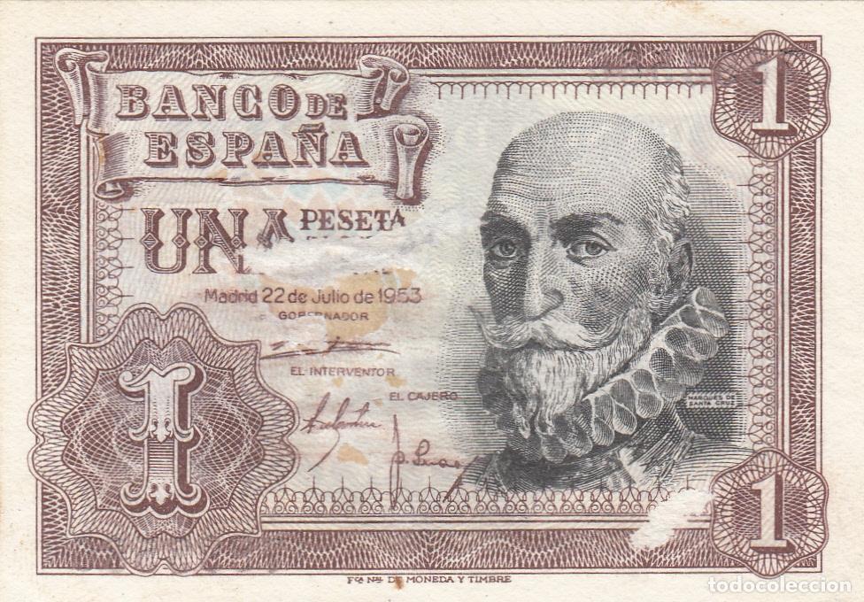 Billetes espa&ntilde;oles: CRBS0052 BILLETE ESPA&Ntilde;A 1 PESETA 1953 SIN SERIE MBC