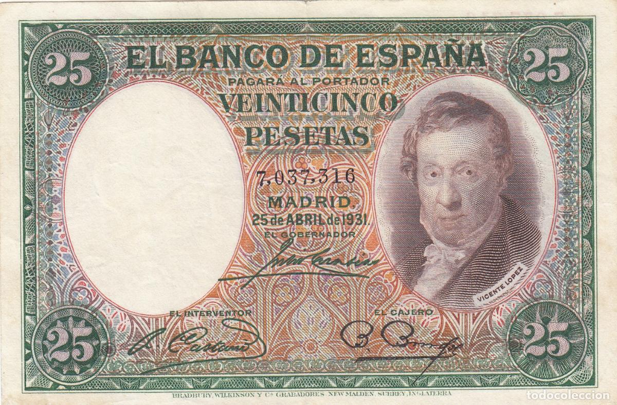 Billetes espa&ntilde;oles: CRBS0123 BILLETE ESPA&Ntilde;A 25 PESETAS 1931 MBC+