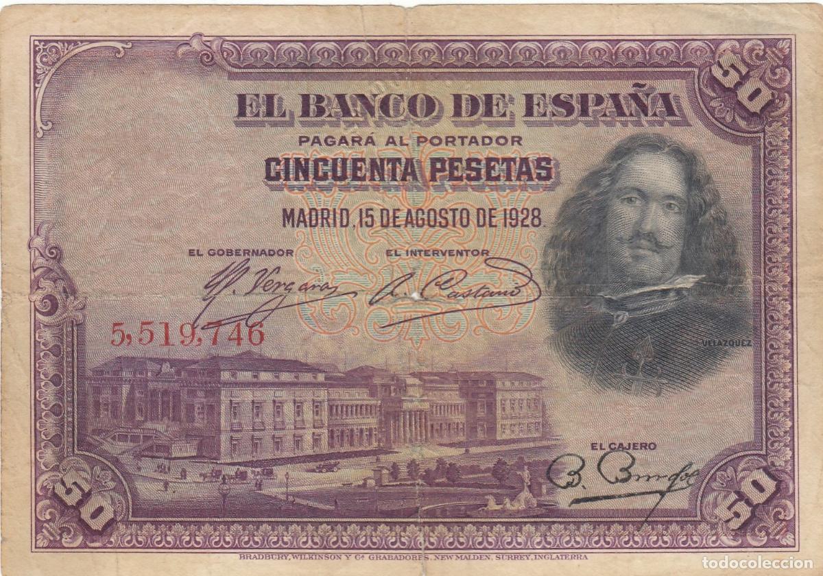 Billetes espa&ntilde;oles: CRBS0145 BILLETE ESPA&Ntilde;A 50 PESETAS 1928 MBC