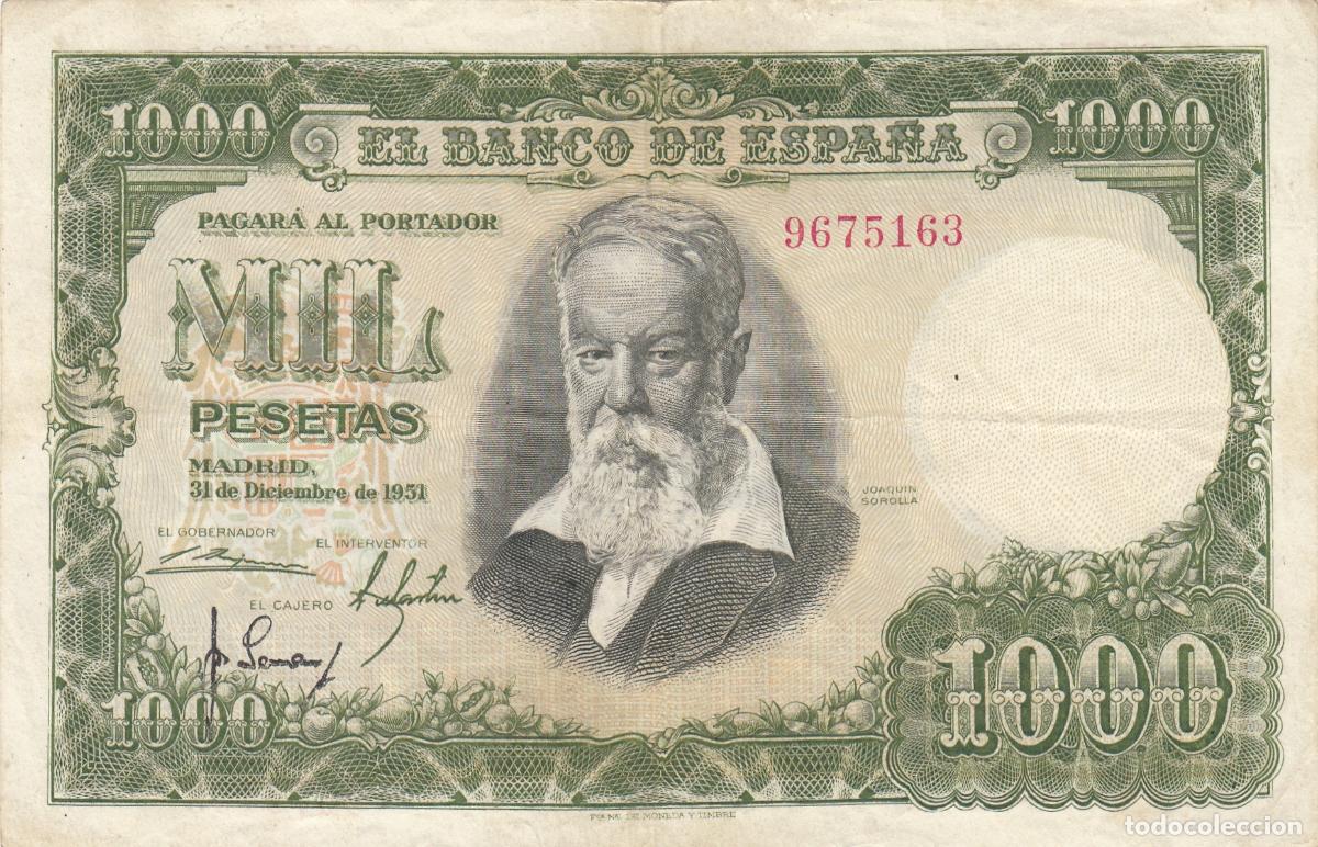 Billetes espa&ntilde;oles: CRBS0229 BILLETE ESPA&Ntilde;A 1000 PESETAS 1951 SIN SERIE MBC++