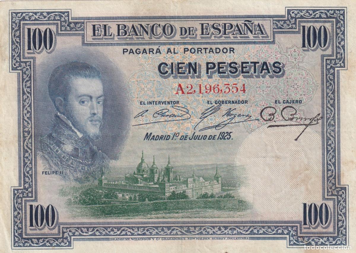 Billetes espa&ntilde;oles: CRBS0417 BILLETE ESPA&Ntilde;A 100 PESETA1925 CON 1 RESELLO MBC