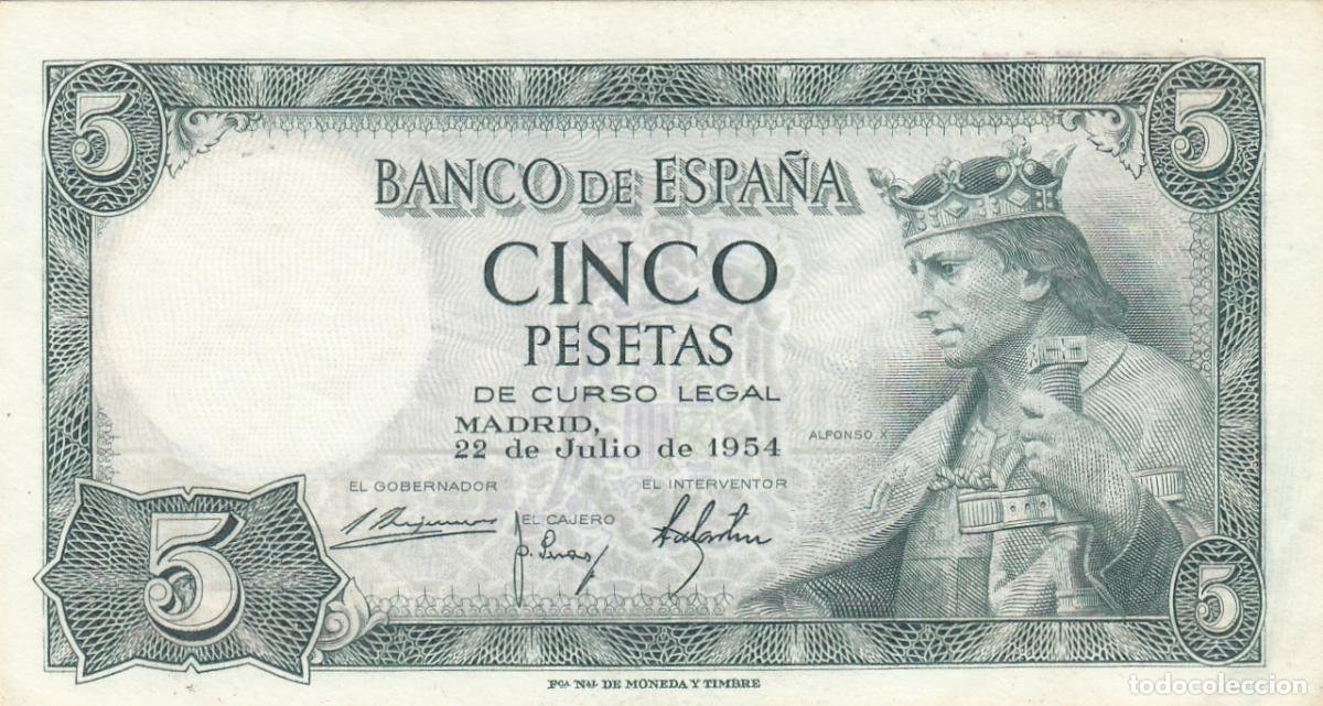 Billetes espa&ntilde;oles: CRBS0902 BILELTE ESPA&Ntilde;A 5 PESETAS 1951 SIN SERIE MBC