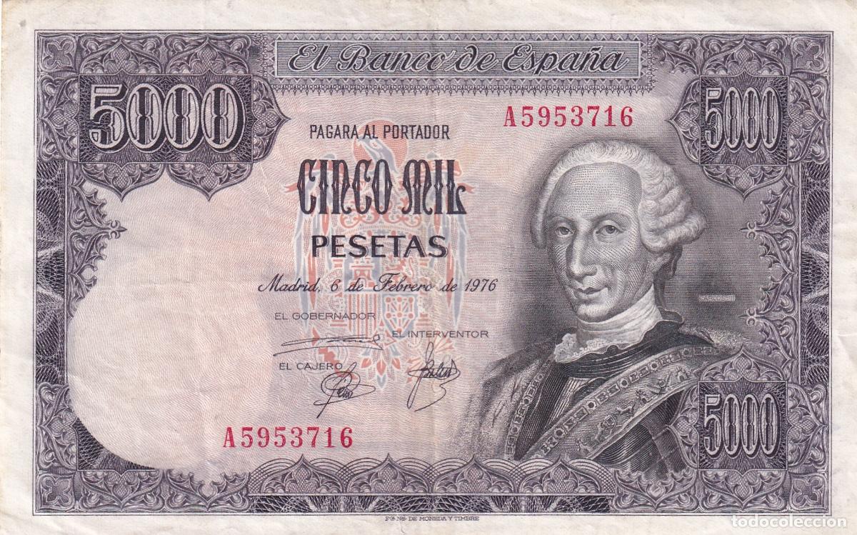 Billetes espa&ntilde;oles: CRBS1028 BILLETE ESPA&Ntilde;A 5000 PESETAS 1976 MBC
