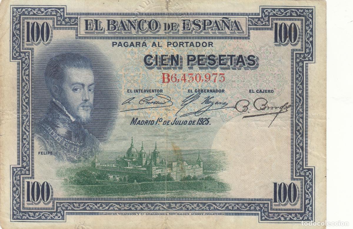 Billetes espa&ntilde;oles: CRBS1062 BILLETE ESPA&Ntilde;A 100 PESETAS 1925 CON RESELLO USADO