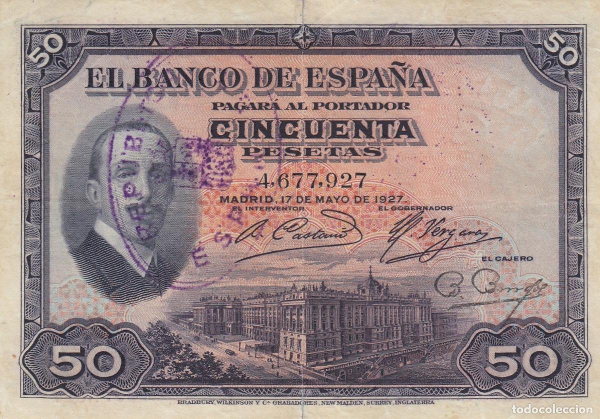 Billetes espa&ntilde;oles: CRBS1343 BILLETE ESPA&Ntilde;A 50 PESETAS 1927 BC+