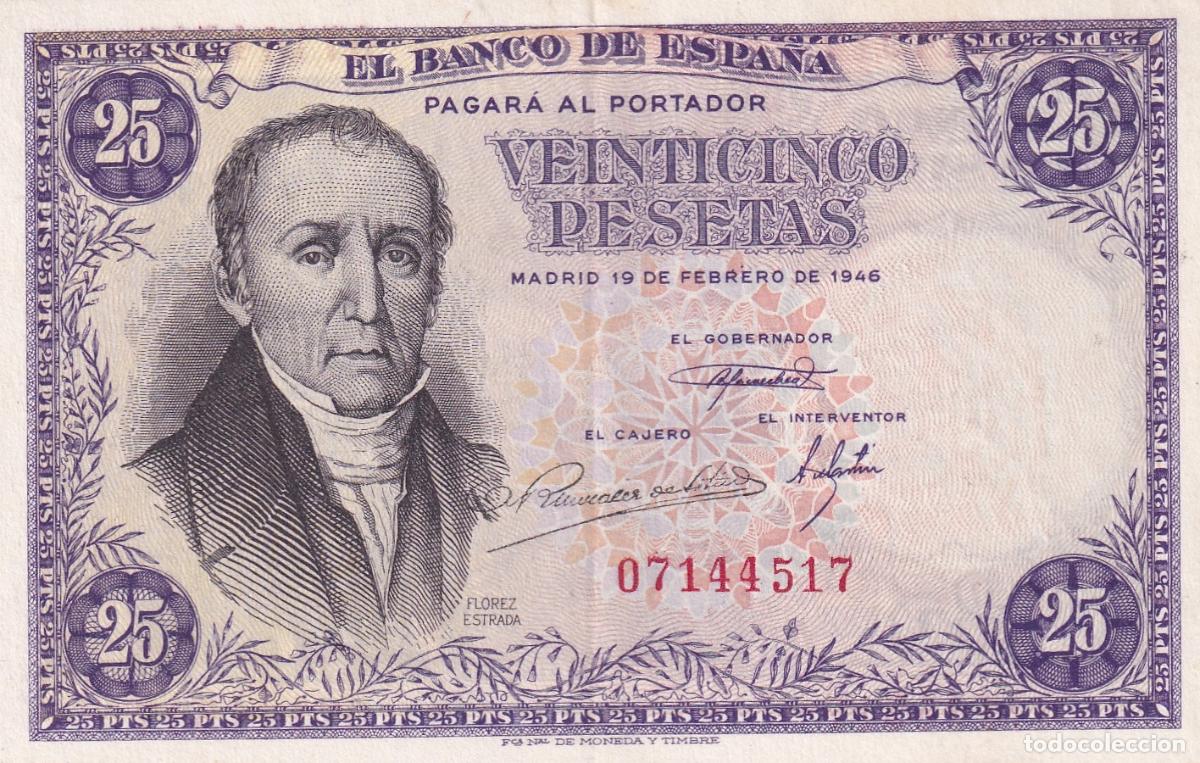 Billetes espa&ntilde;oles: CRBS2534 BILLETE ESPA&Ntilde;A 25 PESETAS 1946 SIN SERIE EBC
