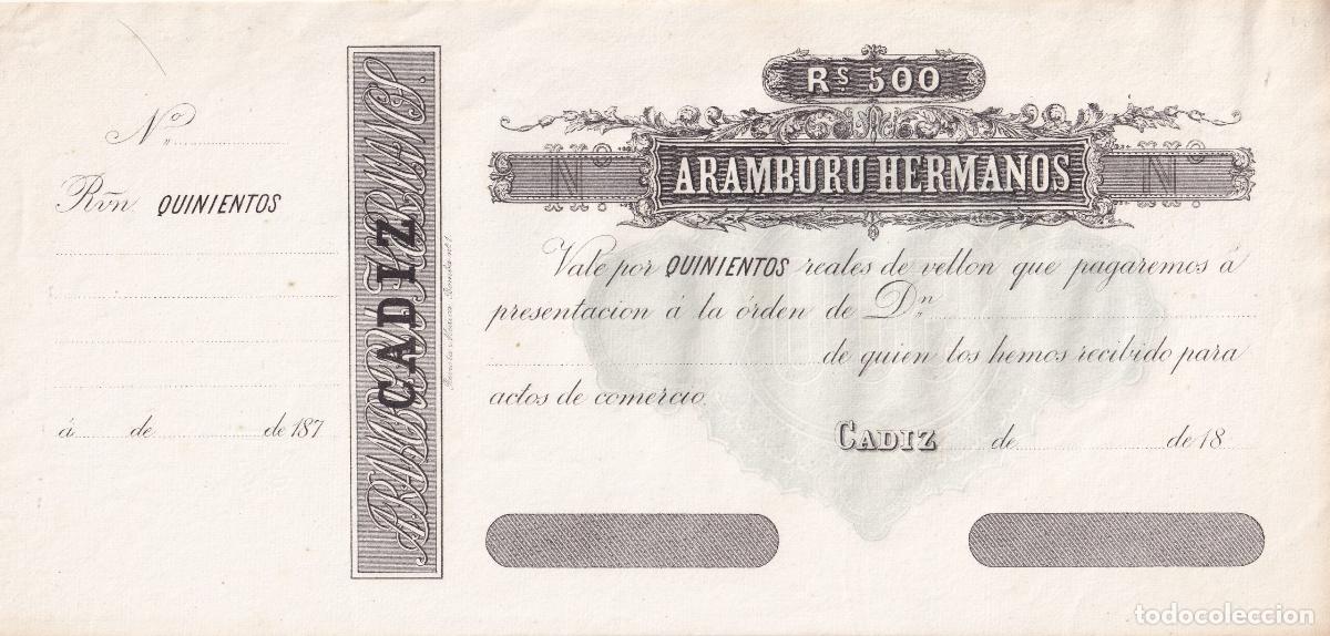 Billetes espa&ntilde;oles: CRBS2579 PAGARE ESPA&Ntilde;A 500 REALES DE VELLON 18** SIN CIRCULAR
