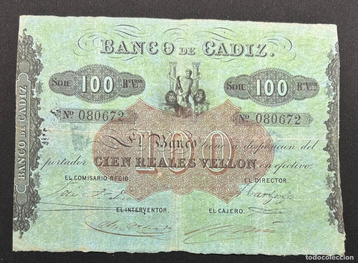 Billetes espa&ntilde;oles: CRBS2694 BILLETE ESPA&Ntilde;A BANCO DE CADIZ 100 REALES