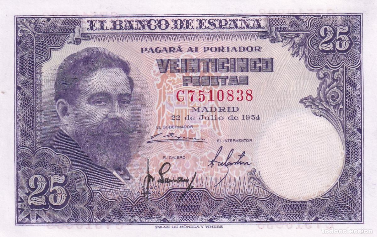 Billetes espa&ntilde;oles: CRBS3016 BILLETE ESPA&Ntilde;A 25 PESETAS 1954 SERIE C SIN CIRCULAR