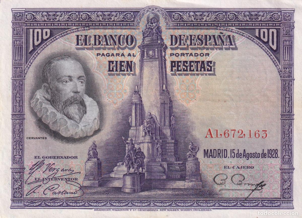 Billetes espa&ntilde;oles: CRBS3341 BILLETE ESPA&Ntilde;A 100 PESETAS 1928 SERIE A MBC