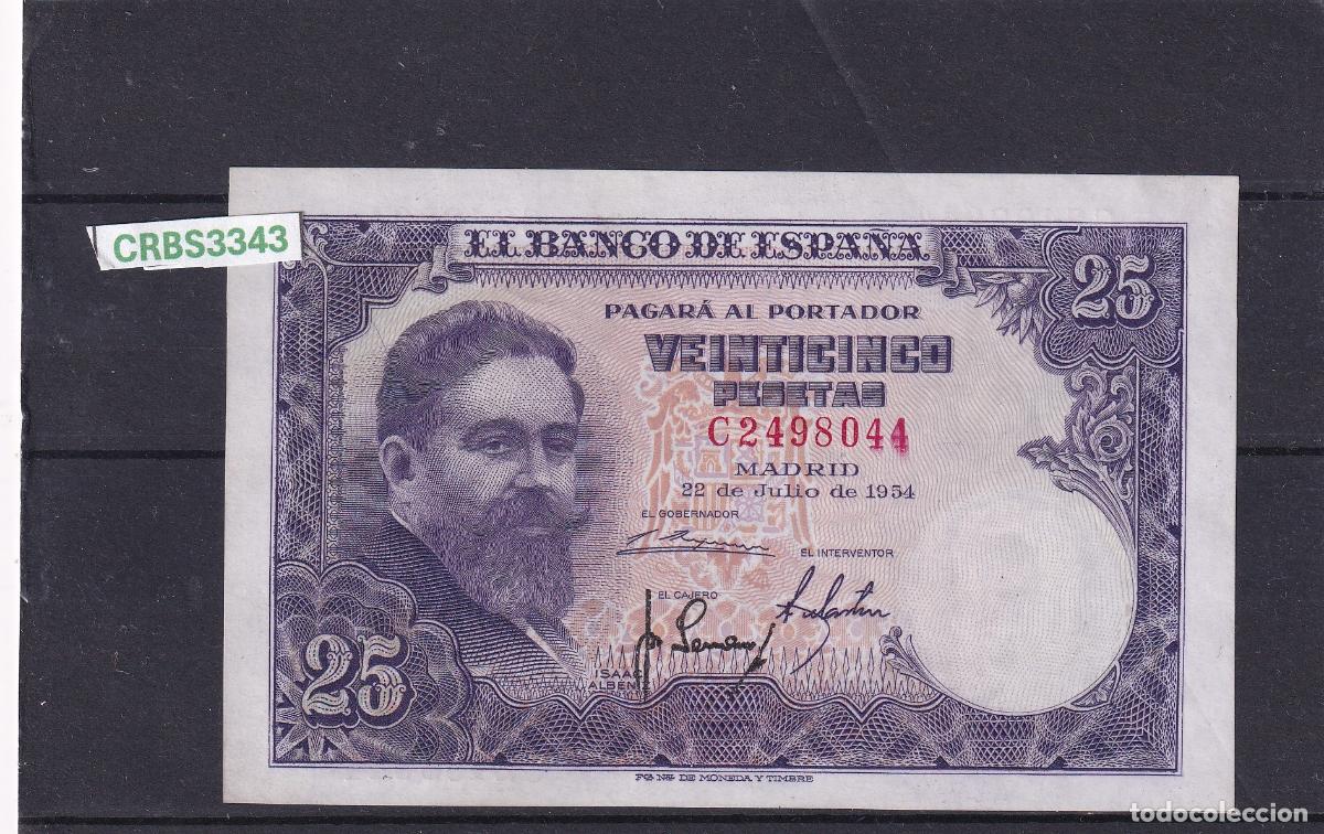 Billetes espa&ntilde;oles: CRBS3343 BILLETE ESPA&Ntilde;A 25 PESETAS 1954 SERIE C SIN CIRCULAR
