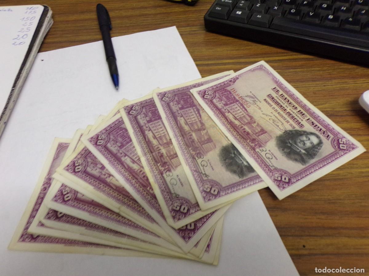 Billets espagnols: 12 billetes 50 pesetas de 1928 espa&ntilde;a bastante buen estado