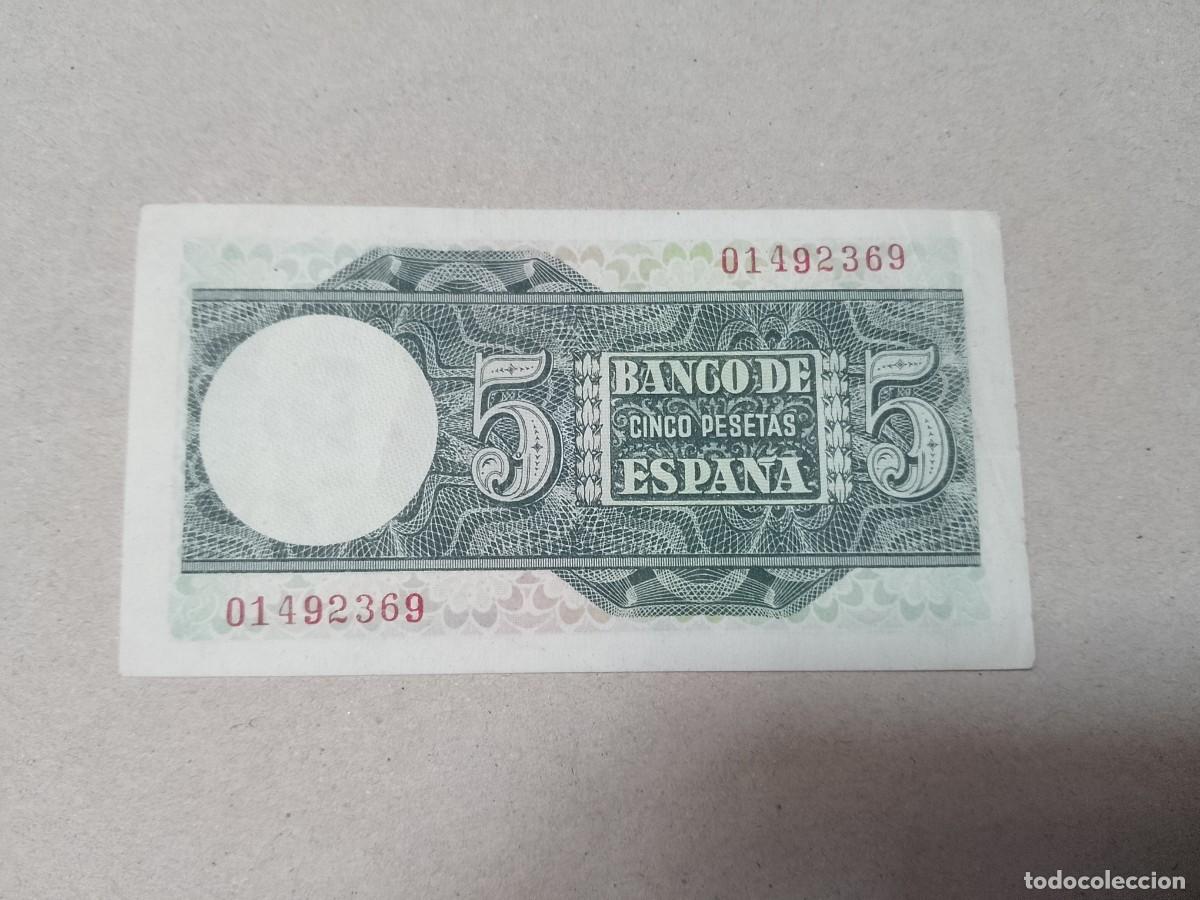 Billetes espa&ntilde;oles: 5 pesetas 1948, sin serie, xf+/aUNC