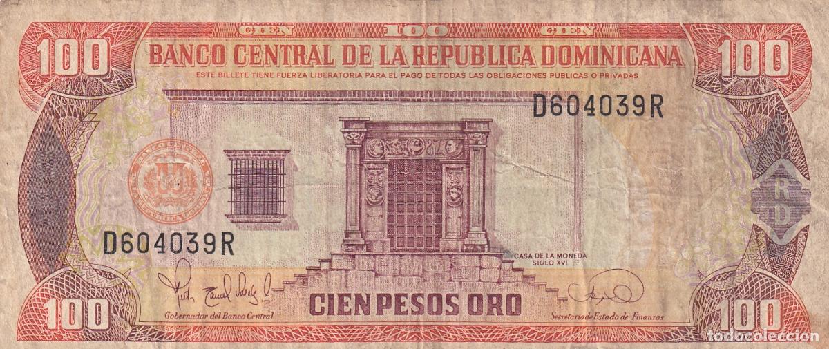 Billetes espa&ntilde;oles: CRBX2938 BILLETE REPUBLICA DOMINICANA 100 PESOS ORO USADO