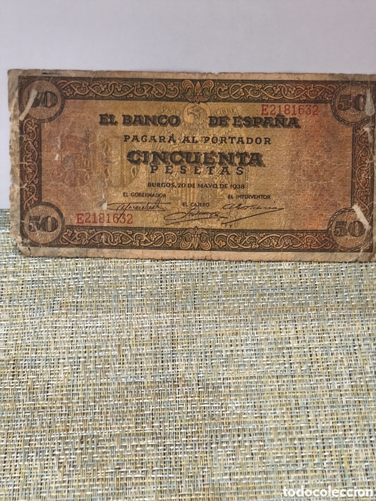 Banconote spagnole: Billete de Espa&ntilde;a bc de burgos de 50 ptas muy escaso ver