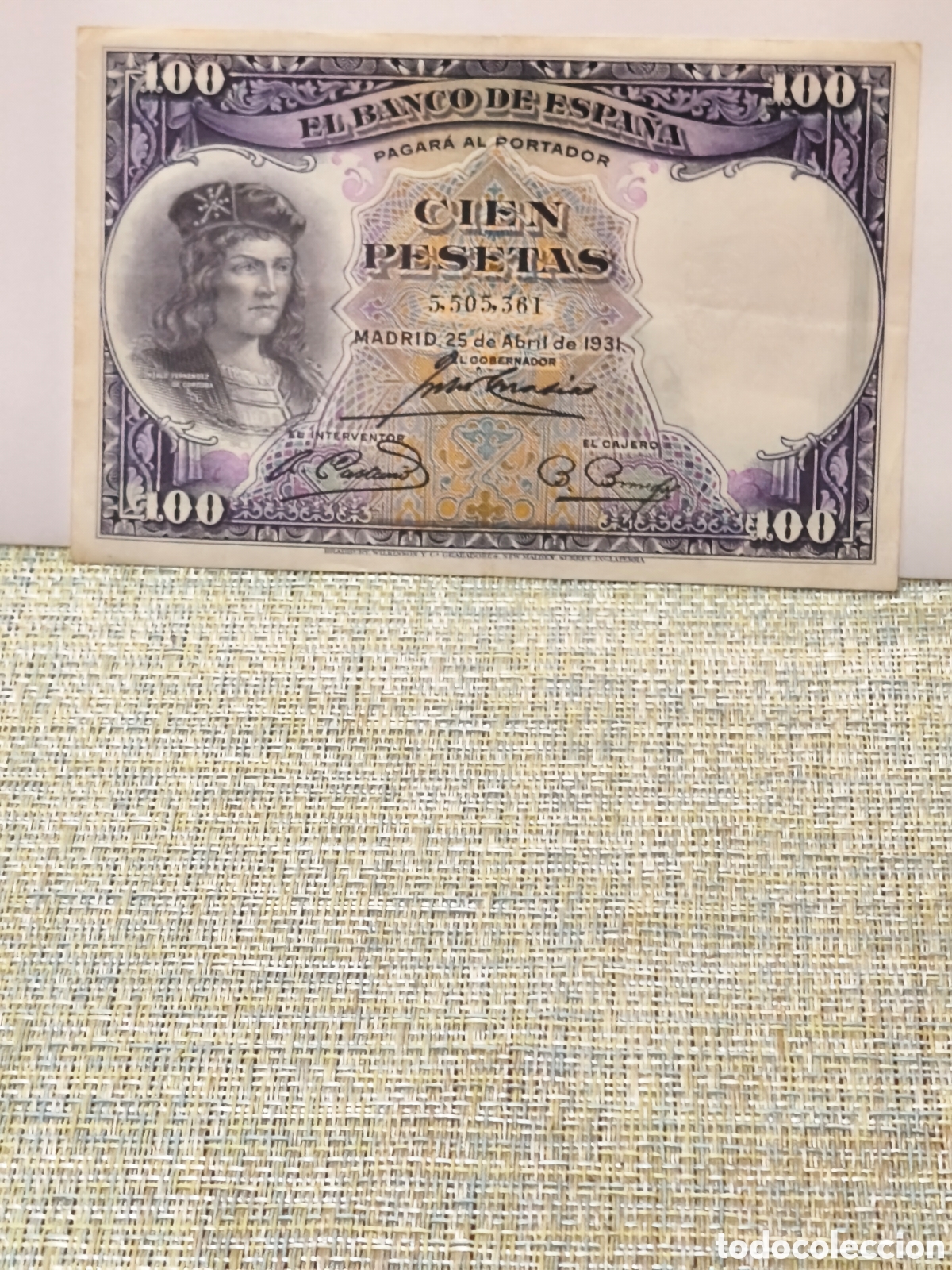 Billetes espa&ntilde;oles: Billete circulado mbc de la republica muy escaso 100 ptas de 1931 ver im&aacute;genes ocasi&oacute;n
