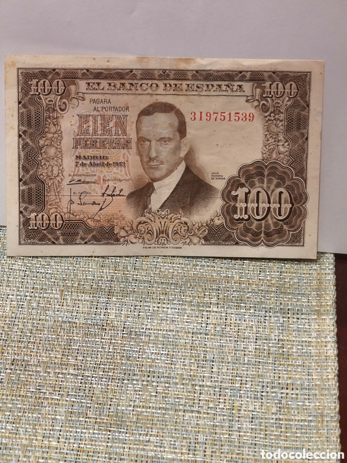 Billetes espa&ntilde;oles: Billete circulado mbc ,de 100 ptas de 1954 ,Espa&ntilde;a ver