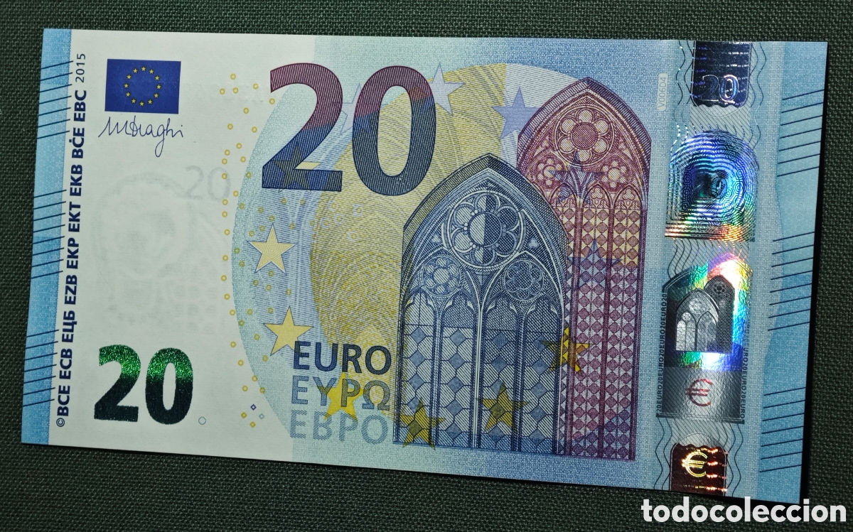 Billetes espa&ntilde;oles: 20 EURO 2015 ESPA&Ntilde;A DRAGHI V006D4 VA SIN CIRCULAR PLANCHA
