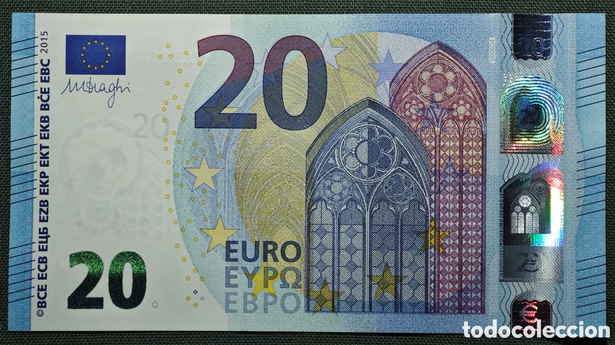 Billetes espa&ntilde;oles: 20 EURO 2015 ESPA&Ntilde;A DRAGHI V006D4 VA SIN CIRCULAR PLANCHA