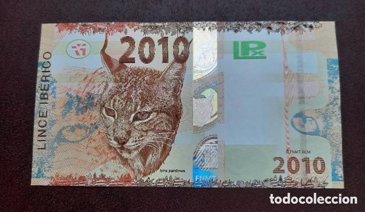 Billetes espa&ntilde;oles: Espa&ntilde;a Test note Billete de Prueba Lince Ib&eacute;rico FNMT 2010 Sc Unc