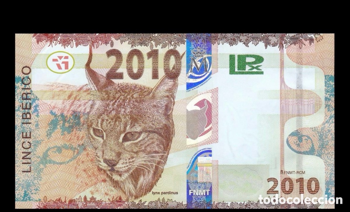 Billetes espa&ntilde;oles: Espa&ntilde;a Test note Billete de Prueba Lince Ib&eacute;rico FNMT 2010 Sc Unc