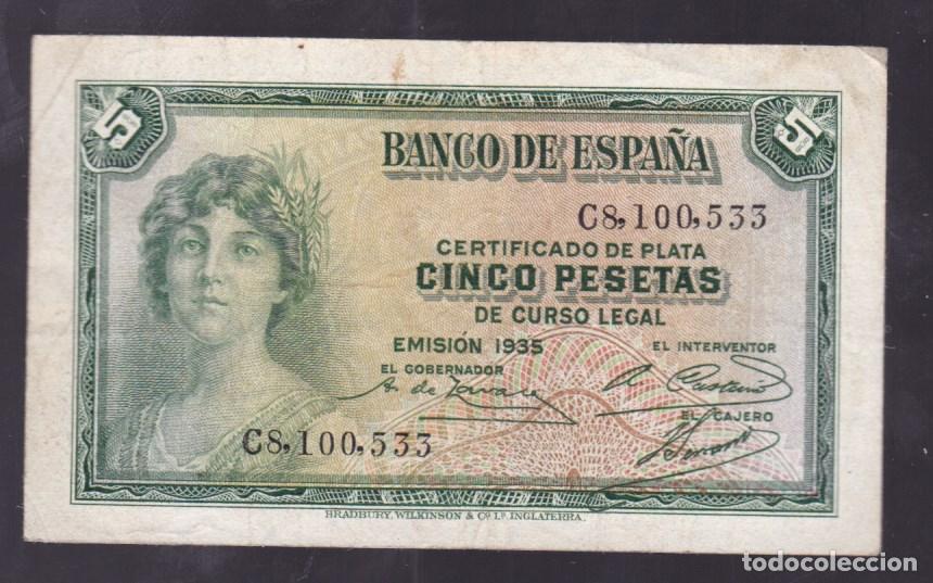 Billetes espa&ntilde;oles: F6-1- BILLETE 5 Pesetas 1935