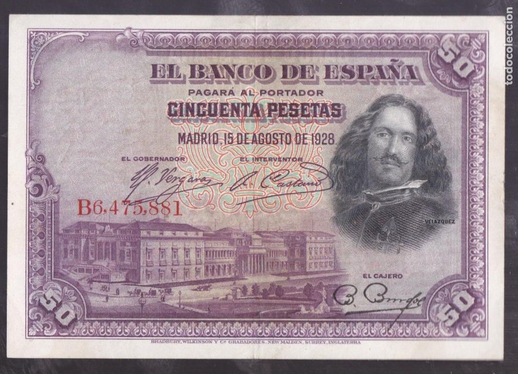 Billetes espa&ntilde;oles: F6-3- BILLETE 50 Pesetas 1928