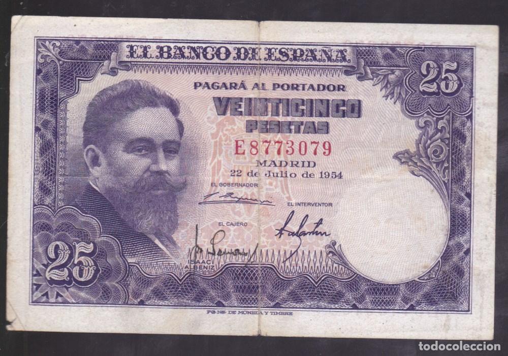 Billetes espa&ntilde;oles: F6-8- BILLETE 25 Ptas 1954