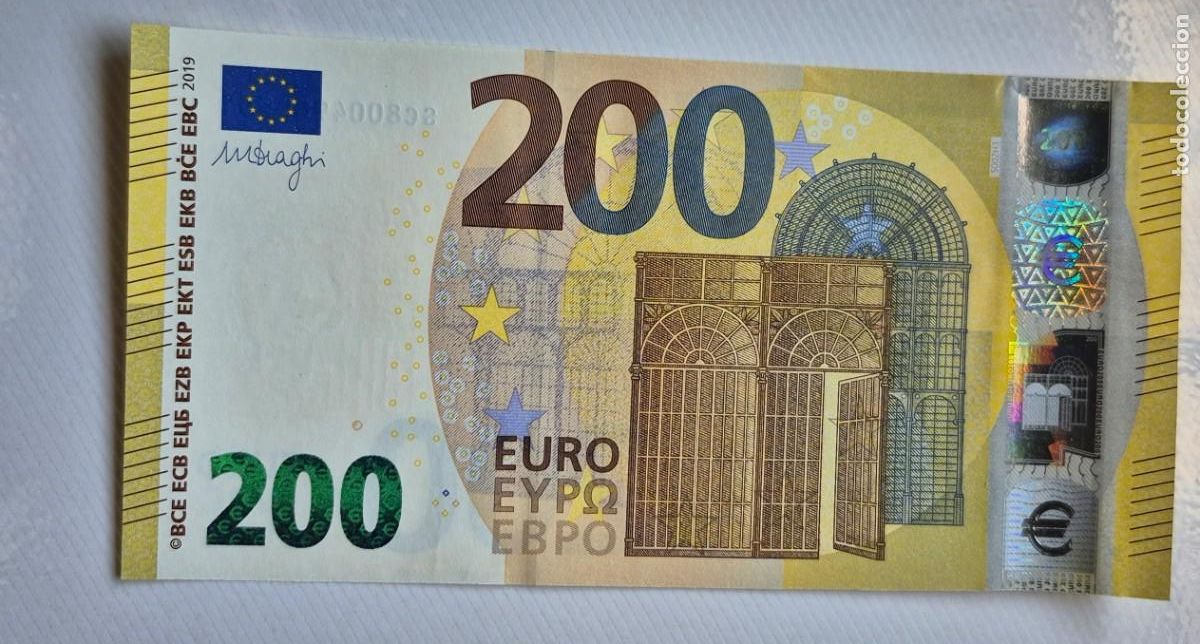Billetes espa&ntilde;oles: BILLETE DE 200 EUROS, SERIE EUROPEA FIRMA DRAGHI, SIN CIRCULAR, TOTALMENTE NUEVO.