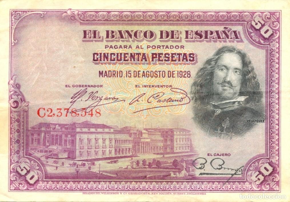 Billetes espa&ntilde;oles: ESPA&Ntilde;A BILLETE DE 50 PESETAS 1928. ORIGINAL. EXCELENTE
