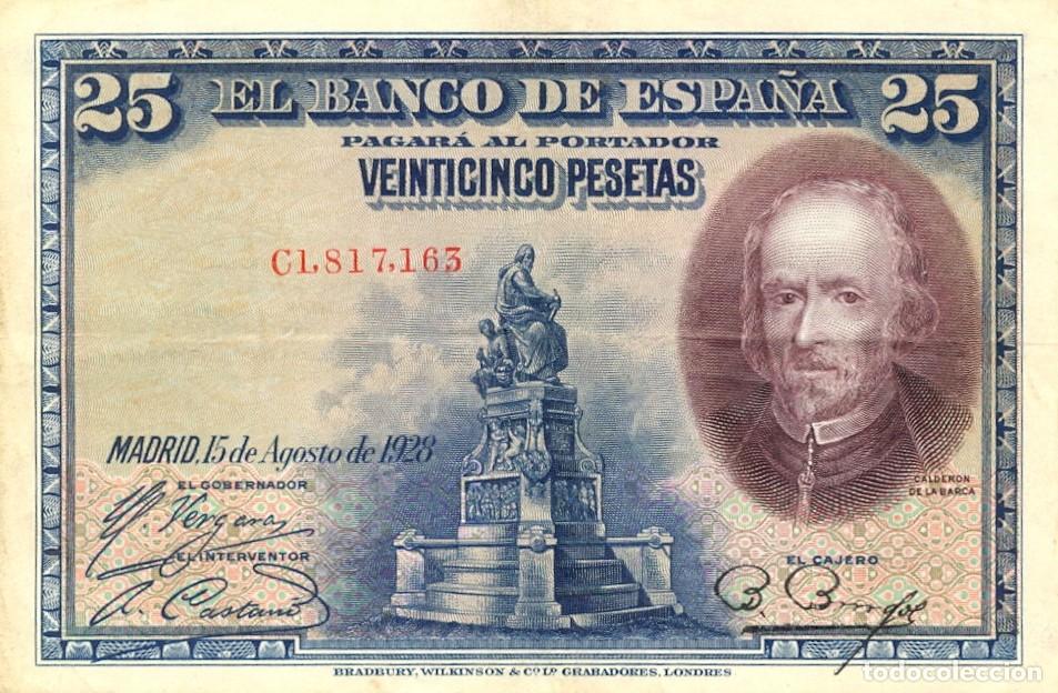 Billetes espa&ntilde;oles: ESPA&Ntilde;A BILLETE DE 25 PESETAS 1928. ORIGINAL. EXCELENTE