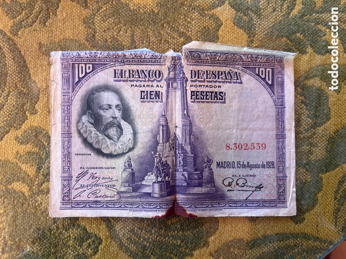 Billetes espa&ntilde;oles: Billete de 100 pesetas (15 de agosto de 1928)