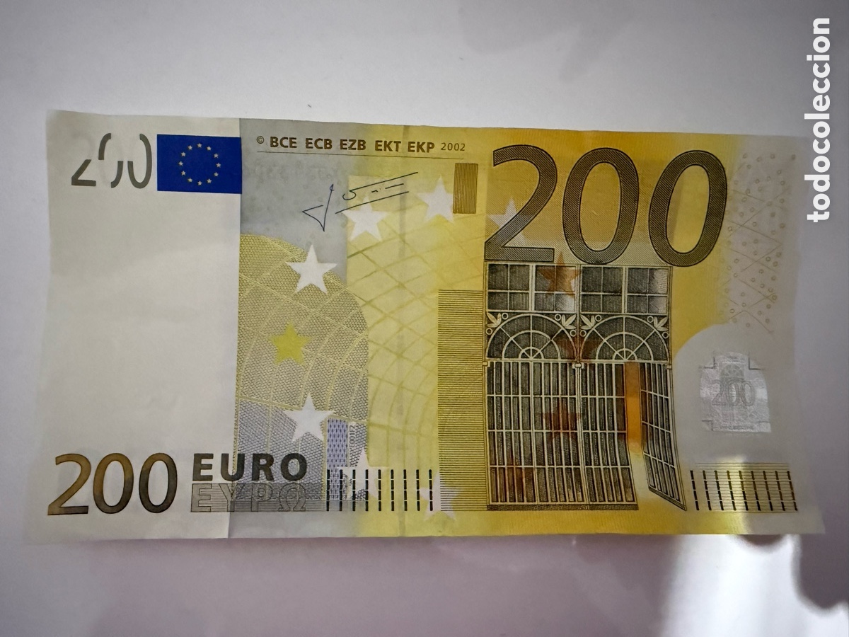 Billetes espa&ntilde;oles: Billete 200 euros serie X firma trichet