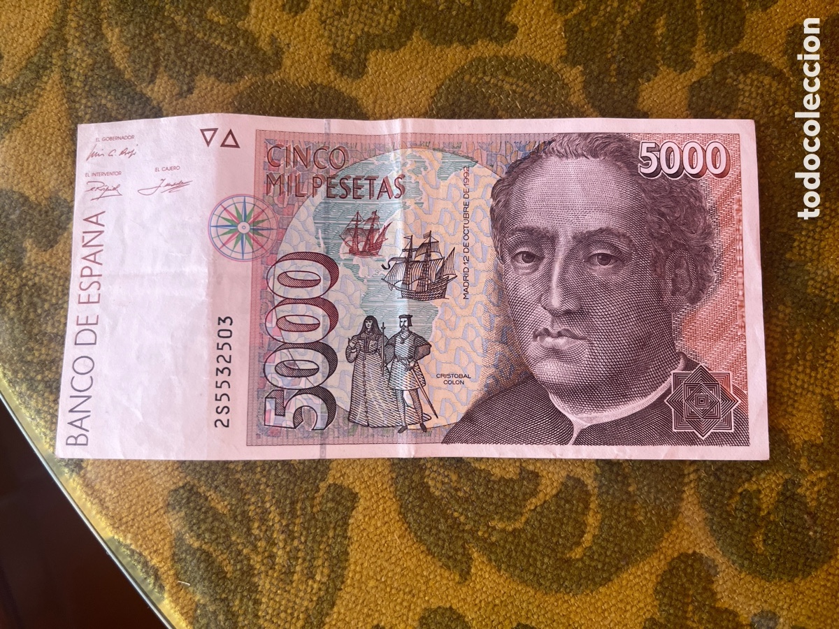 Billetes espa&ntilde;oles: Billete 5.000 pesetas 1992 Crist&oacute;bal Col&oacute;n