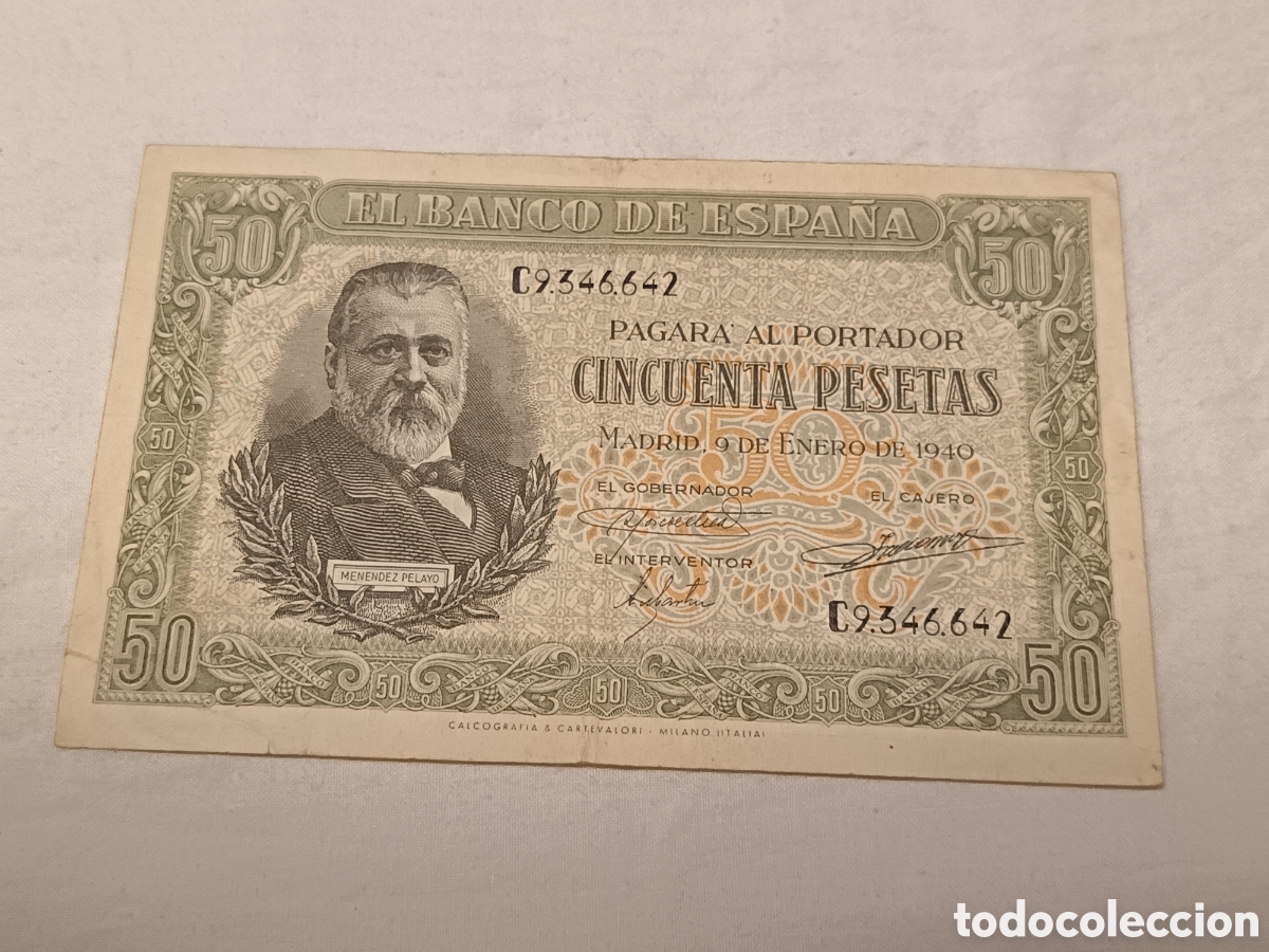 Billetes espa&ntilde;oles: BONITO BILLETE DE 50 PESETAS DE 1940