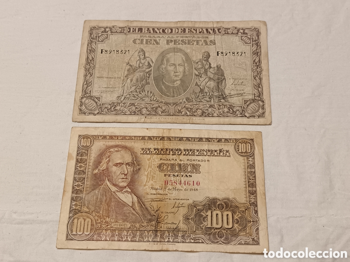 Billetes espa&ntilde;oles: X 2 BILLETES DE 100 PESETAS ABTIGUOS ESPA&Ntilde;OLES, CIRCULADOS