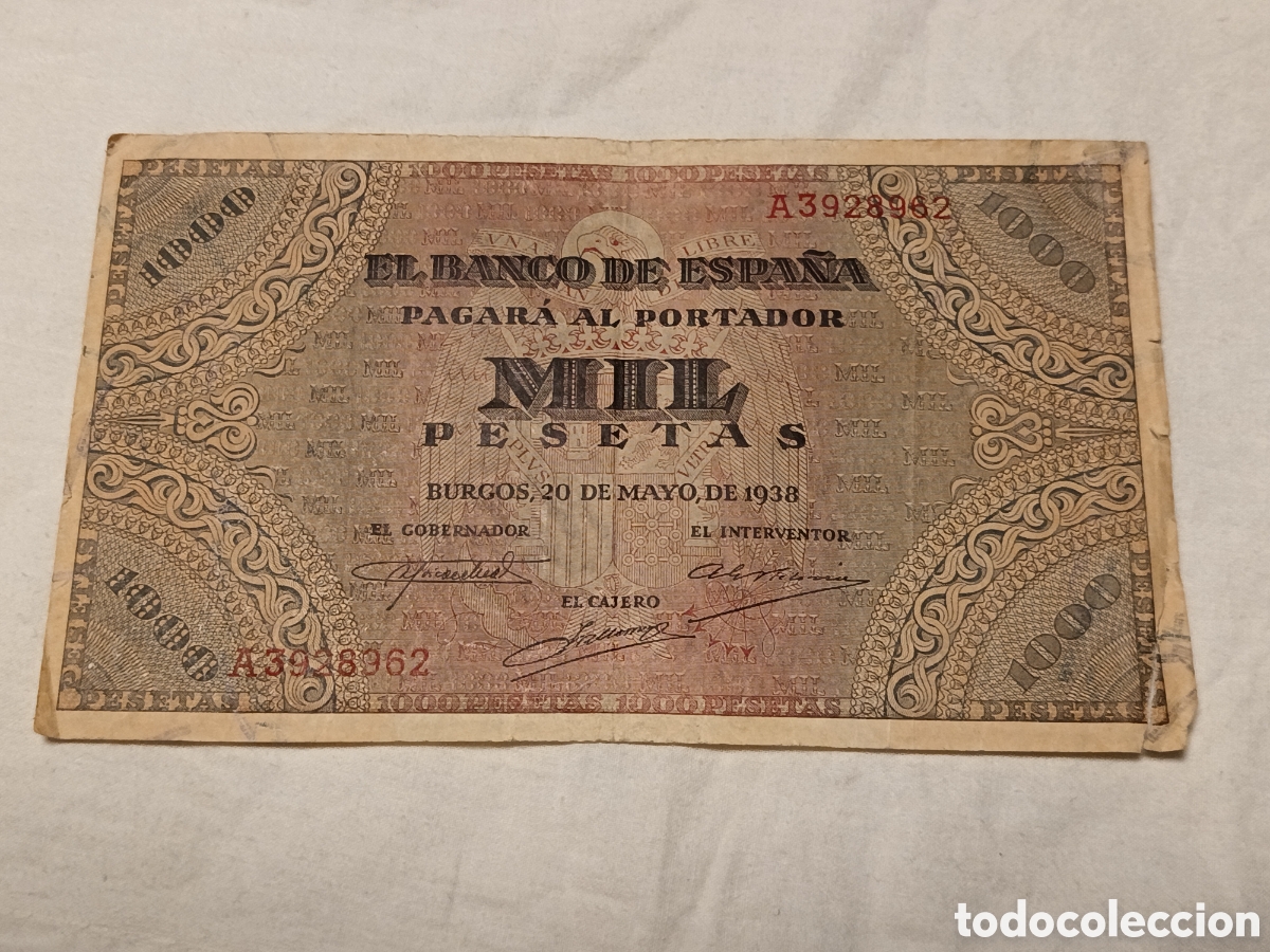 Billetes espa&ntilde;oles: 1000 PESETAS DE 1938 , BUEN EJEMPLAR