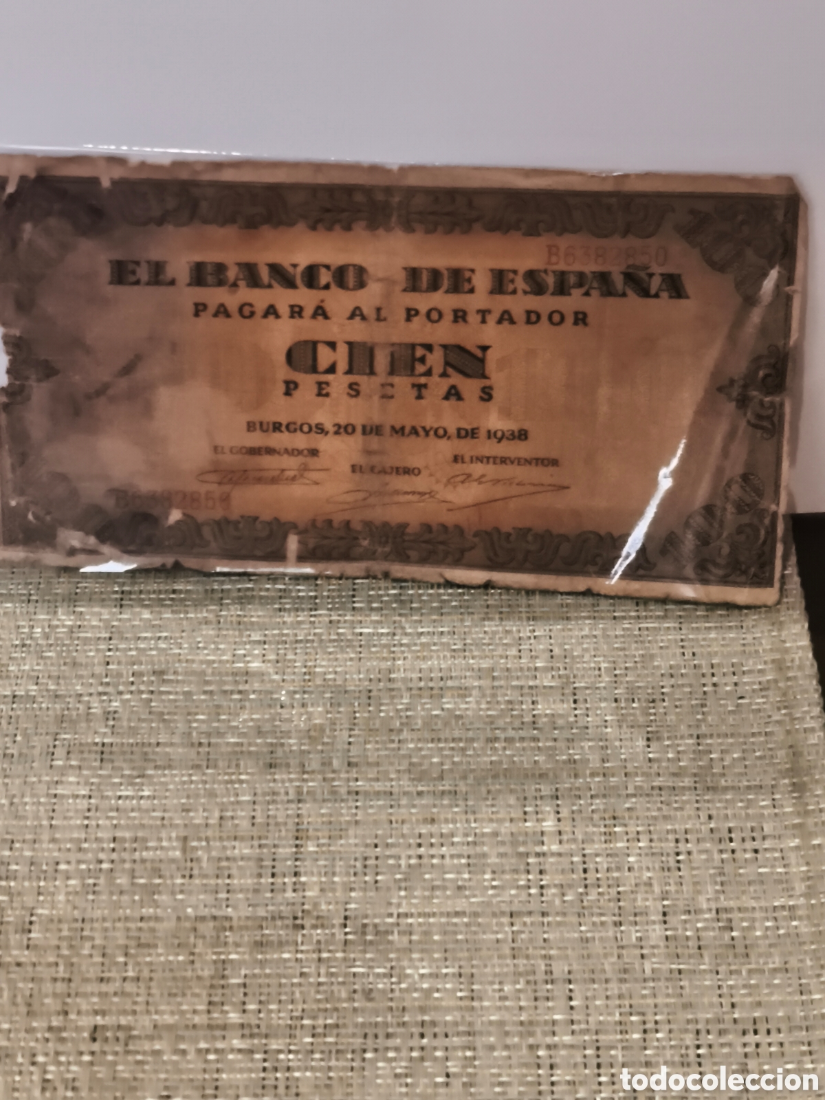 Billetes espa&ntilde;oles: Billete de 100 ptas de 1938 burgos escaso bc- rc ,ver las im&aacute;genes 1938