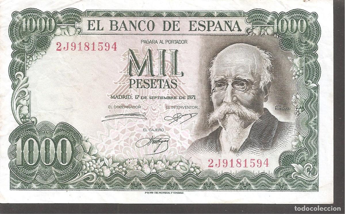 Billetes espa&ntilde;oles: BILLETE ESPA&Ntilde;A 1000 PESETAS 1971 JOSE ECHEGARAY