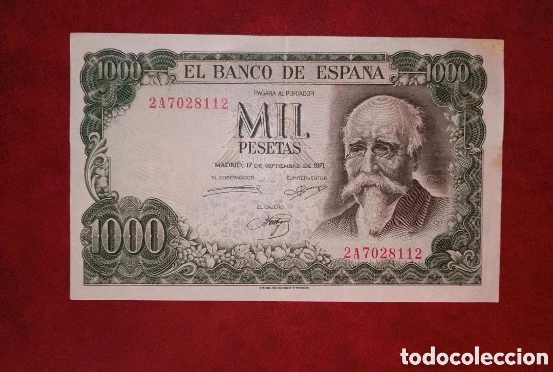 Billetes espa&ntilde;oles: ESPA&Ntilde;A 1971 - JOSE ECHEGARAY - 1000 PESETAS - BILLETE ORIGINAL