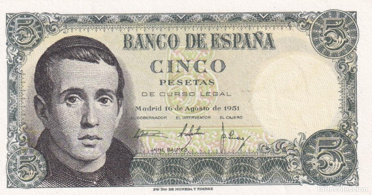 Billetes espa&ntilde;oles: CRBS1263 BILLETE ESPA&Ntilde;A 5 PESETAS 1951 SIN CIRCULAR