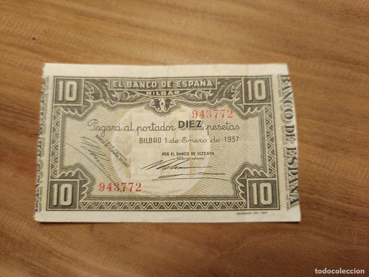 Billetes espa&ntilde;oles: Billete 10 pesetas 1937