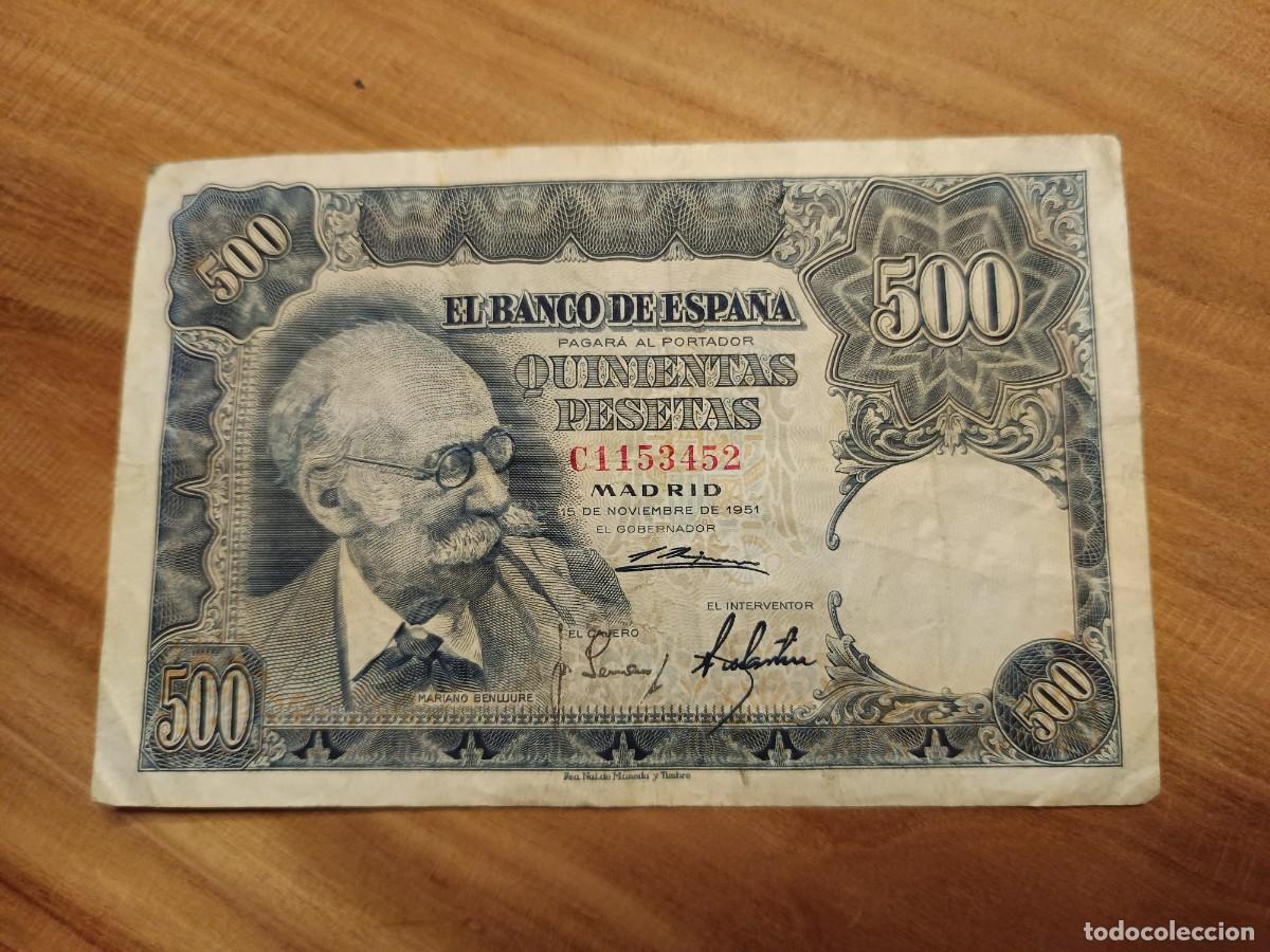 Billetes espa&ntilde;oles: Billete 500 pesetas 1951